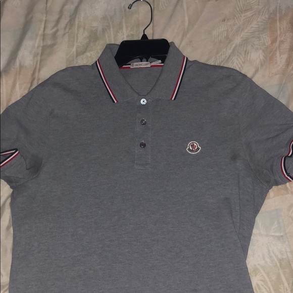 grey moncler polo shirt